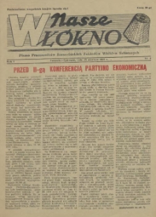 Nasze Wł&oacute;kno : pismo pracownik&oacute;w Szczecińskich Zakład&oacute;w Wł&oacute;kien Sztucznych. R.1, 1955 nr 2