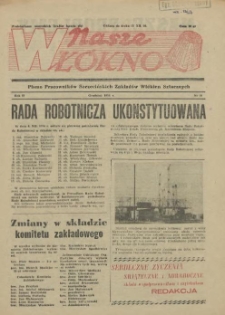 Nasze Włókno : pismo pracowników Szczecińskich Zakładów Włókien Sztucznych. R.2, 1956 nr 10