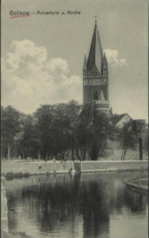 Gollnow, Pulverturm und Kirche