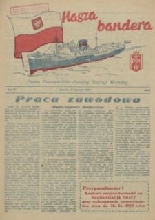 Nasza Bandera : pismo Pracowników Polskiej Żeglugi Morskiej. R.3, 1955 nr 13 (41)