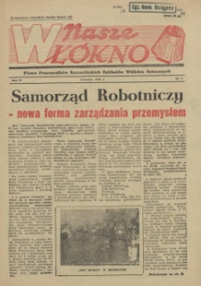 Nasze Wł&oacute;kno : pismo pracownik&oacute;w Szczecińskich Zakład&oacute;w Wł&oacute;kien Sztucznych. R.4, 1958 nr 6