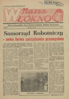 Nasze Włókno : pismo pracowników Szczecińskich Zakładów Włókien Sztucznych. R.4, 1958 nr 6