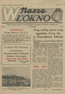 Nasze Włókno : pismo pracowników Szczecińskich Zakładów Włókien Sztucznych. R.4, 1958 nr 10