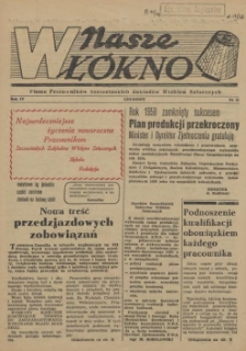 Nasze Wł&oacute;kno : pismo pracownik&oacute;w Szczecińskich Zakład&oacute;w Wł&oacute;kien Sztucznych. R.4, 1958 nr 12