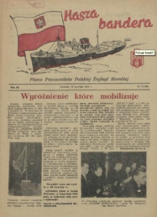 Nasza Bandera : pismo Pracownik&oacute;w Polskiej Żeglugi Morskiej. R.3, 1955 nr 14 (42)