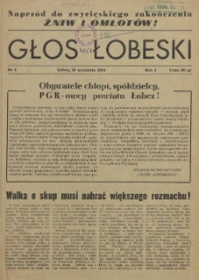Głos Łobeski. R.1, 1954 nr 1