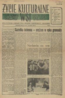 Życie Kulturalne Wsi : dwutygodnik Zarządu Woj. Związku Samopomocy Chłopskiej. R.1, 1955 nr 5