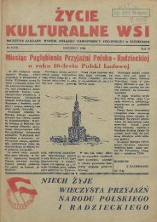 Życie Kulturalne Wsi : biuletyn Zarządu Wojew. Związku Samopomocy Chłopskiej w Szczecinie. R.2, 1954 nr 9