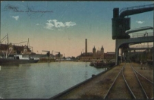 Stettin, Freihafen mit Verwaltungsgebäude