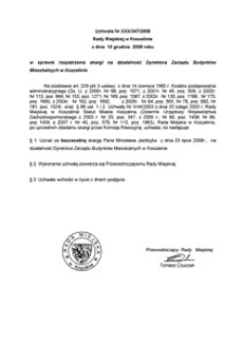 Uchwała Rady Miejskiej w Koszalinie nr XXX/347/2008