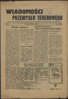 Wiadomości Przemysłu Terenowego : organ rad zakładowych przedsiębiorstw przemysłu terenowego woj. szczecińskiego. 1955 nr 2