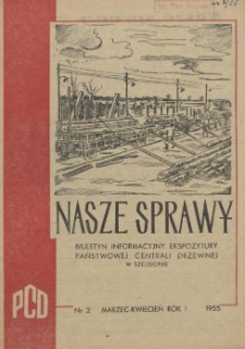 Nasze Sprawy : biuletyn informacyjny Ekspozytury Państwowej Centrali Drzewnej w Szczecinie. R.1, 1955 nr 2