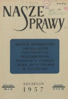 Nasze Sprawy : biuletyn informacyjny Ekspozytury Państwowej Centrali Drzewnej w Szczecinie. R.3, 1957 nr 1