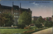 Stettin, Rathaus mit Manzelbrunnen