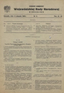 Dziennik Urzędowy Wojewódzkiej Rady Narodowej w Koszalinie. 1953 nr 13