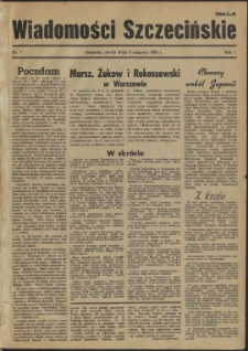 Wiadomości Szczecińskie : biuletyn Urzędu Informacji i Propagandy na Okręg Pomorze Zachodnie. R.1, 1945 nr 7