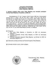 Uchwała Rady Miejskiej w Koszalinie nr XXX/343/2008