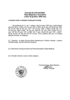 Uchwała Rady Miejskiej w Koszalinie nr XXX/342/2008