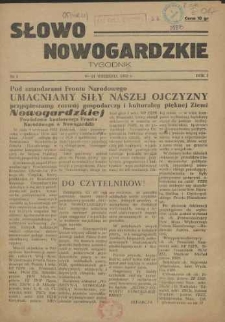 Słowo Nowogardzkie. R.1, 1952 nr 1