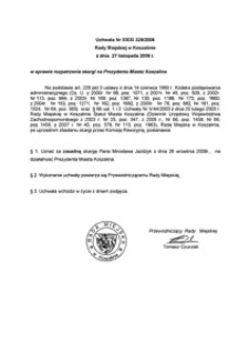 Uchwała Rady Miejskiej w Koszalinie nr XXIX/328/2008
