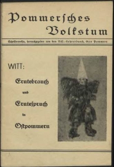 Erntebrauch und Erntespruch in Ostpommern