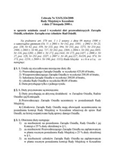Uchwała Rady Miejskiej w Koszalinie nr XXIX/326/2008