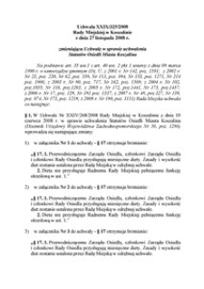 Uchwała Rady Miejskiej w Koszalinie nr XXIX/325/2008