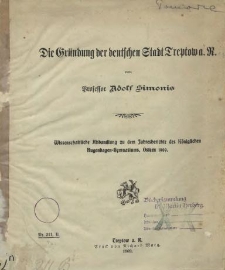 Die Gründung der deutschen Stadt Treptow a. R.