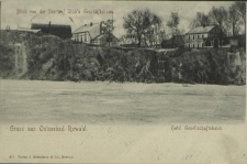 Gruss aus Ostseebad Rewahl, Blick von der See auf Stüb's Geschäfsthaus, Hotel Gessellschafsthaus