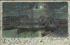 Stettin, Hafen und Eisenbahnbr&uuml;cke