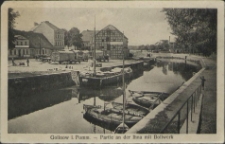 Gollnow in Pommern, Partie an der Ihna mit Bollwerk