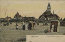 Swinemünde, Strandpartie mit Dünenpromenade