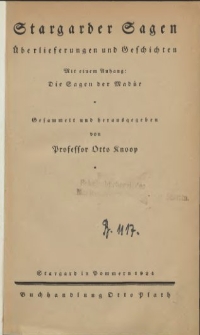 Stargarder sagen, Überlieferungen und Geschichten : mit einem Anhang: Die Sagen der Madúe