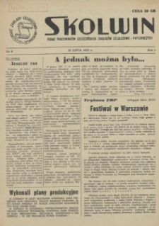 Skolwin : pismo pracownik&oacute;w Szczecińskich Zakład&oacute;w Celulozowo-Papierniczych. R.1, 1955 nr 6