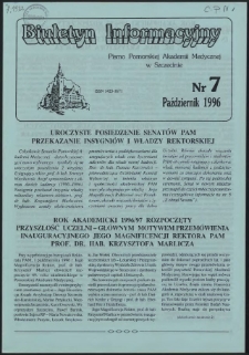 Biuletyn Informacyjny : Pomorska Akademia Medyczna w Szczecinie. Nr 7, Październik 1996