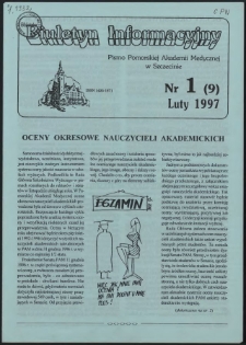 Biuletyn Informacyjny : Pomorska Akademia Medyczna w Szczecinie. Nr 1 (9), Luty 1997