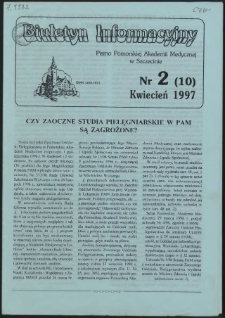 Biuletyn Informacyjny : Pomorska Akademia Medyczna w Szczecinie. Nr 2 (10), Kwiecień 1997