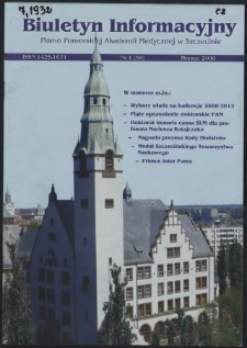 Biuletyn Informacyjny : Pomorska Akademia Medyczna w Szczecinie. Nr 1 (58), Marzec 2008