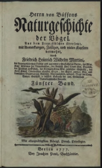 Naturgeschichte der V&ouml;gel. Bd. 5