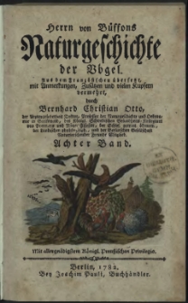 Naturgeschichte der V&ouml;gel. Bd. 8