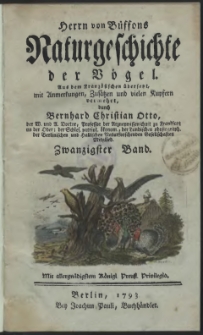 Naturgeschichte der Vögel. Bd. 20
