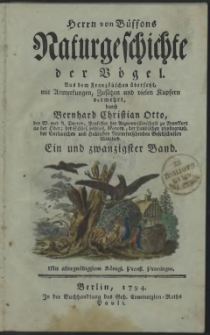 Naturgeschichte der Vögel. Bd. 21